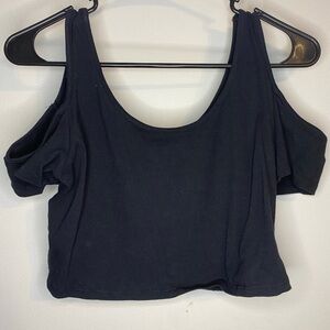 Women's Black Cold Shoulder Top
